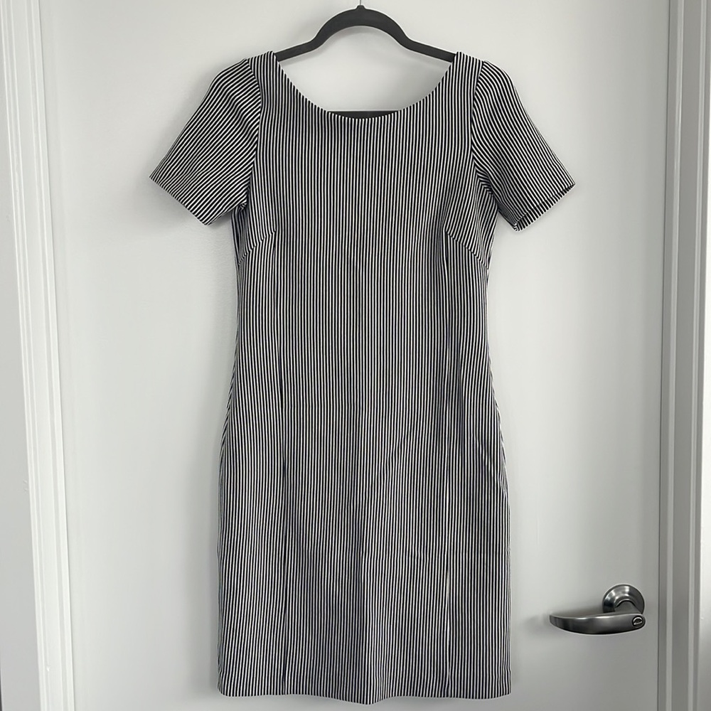 Navy Striped Cotton Banana Republic dress